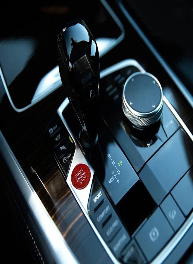 iJDMTOY Gloss Red Real Carbon Fiber Keyless Engine Start/Stop Push Start Button Cover Trim Compatible with BMW G20 3 Series, G22/G26 4 Series i4, G15 8 Series, G05 X5, G06 X6, G07 X7, G29 Z4 - Image 3